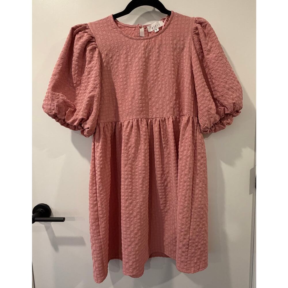 Mable Size Medium Balloon Sleeve Rose Mini Dress Cottagecore Adorable